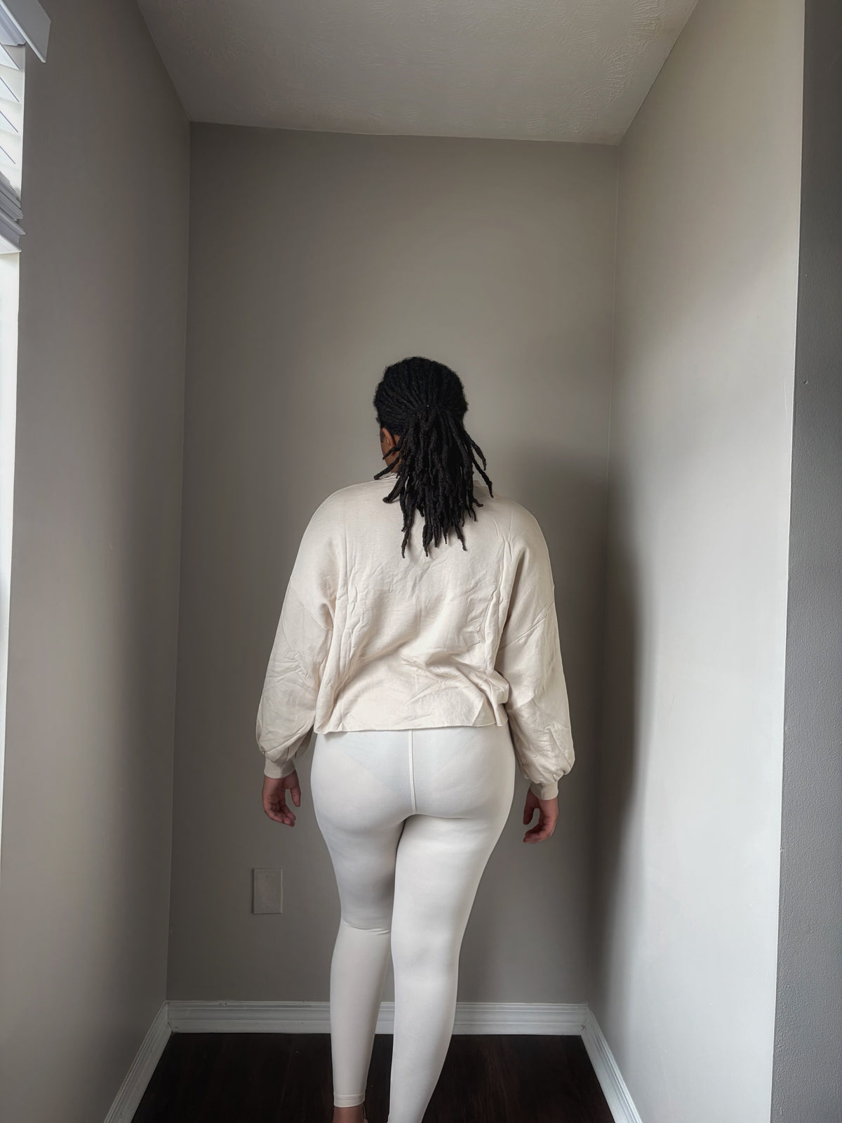 Afterglow Cropped Sweatshirt Legging Set | Sand Beige